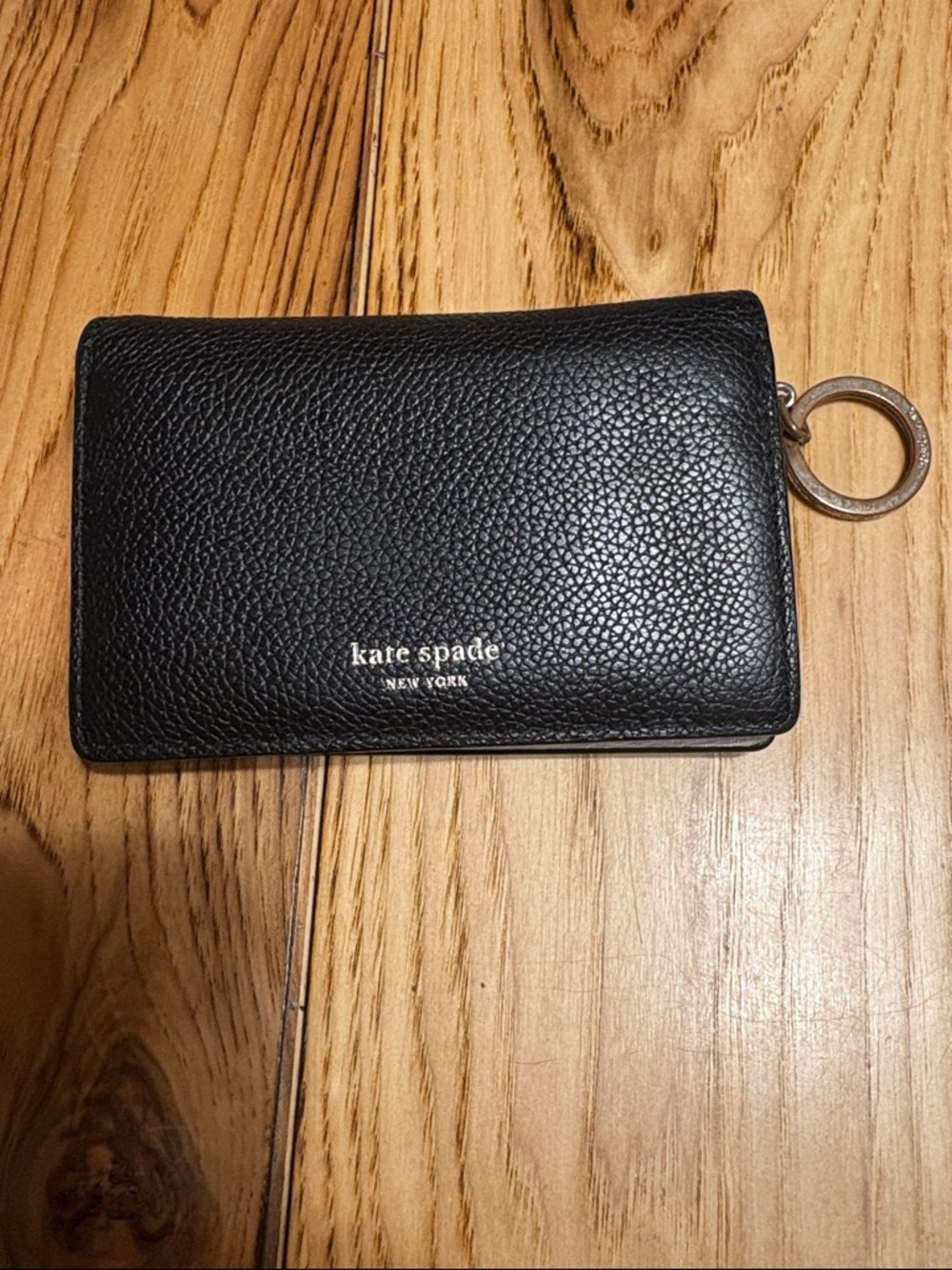 kate spade Black Pebbled Leather Key Card Wallet - Picture 2 of 9